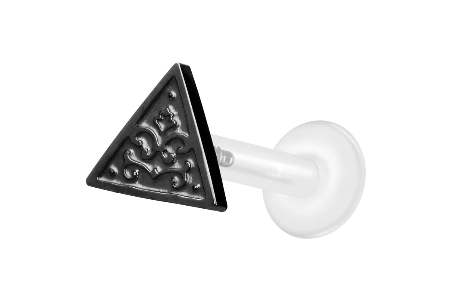 PTFE Labret Piercing mit Innengewinde + Titan-Aufsatz DREIECK